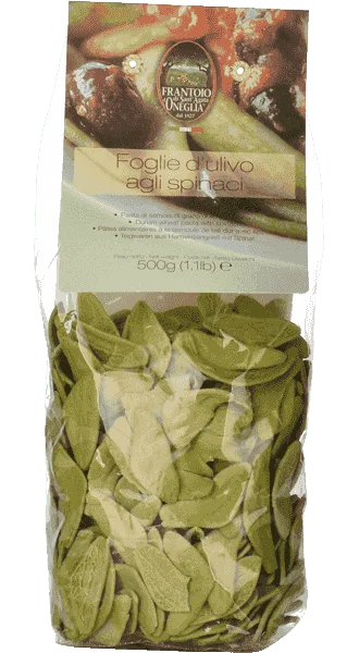 Frantoio Sant’Agata D’oneglia Foglie d’ulivo agli spinaci – Pasta Spezialität mit Spinat 500g
