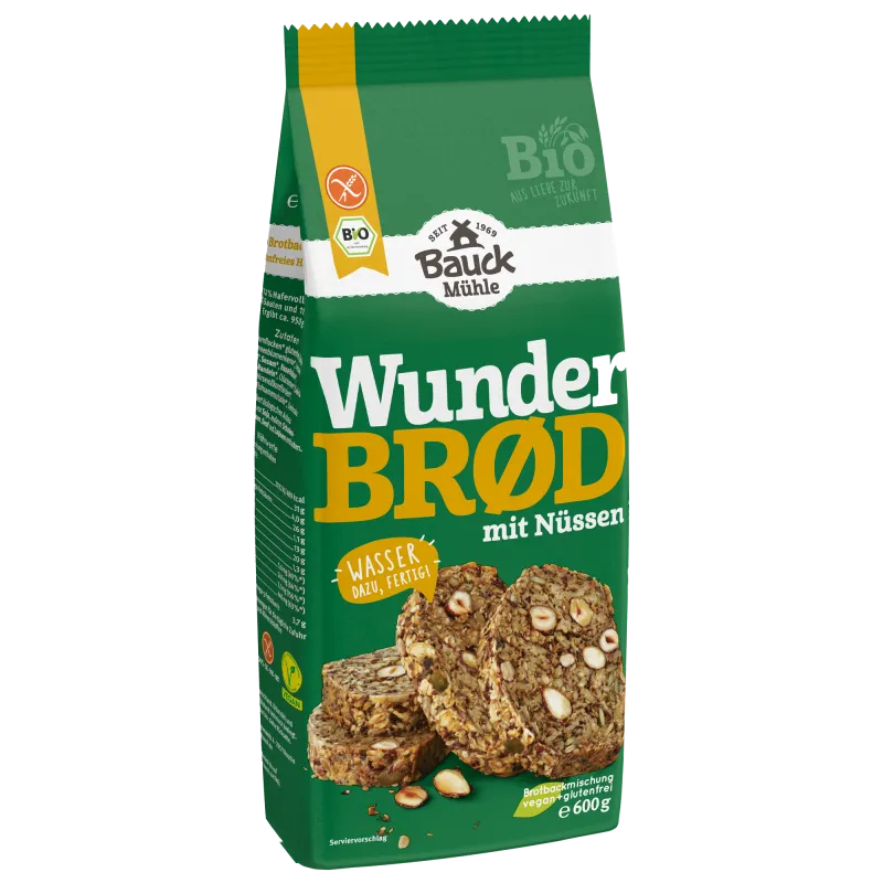 Wunderbrot mit Nüssen, glutenfrei – Bio-Brotbackmischung (Bauckhof) – Bild 2