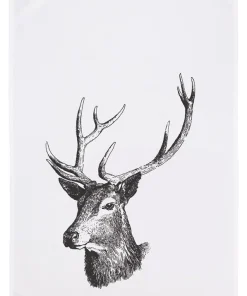 17:30 Geschirrtuch | Hirsch | anthrazit