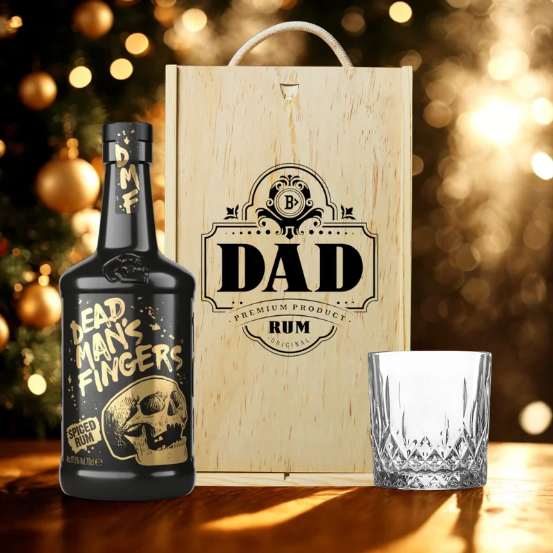 Best Dad Dead Mans Fingers Spiced Rum Gift Set with Glass – 70cl
