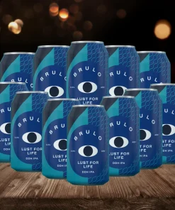Brulo LUST FOR LIFE British Alcohol Free DDH IPA 330ml Cans – ABV: 0.0% (12 Pack)