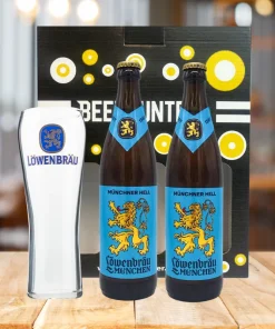 Lowenbrau Helles German Lager Gift Set with Official Lowenbrau Glass (2 Pack)
