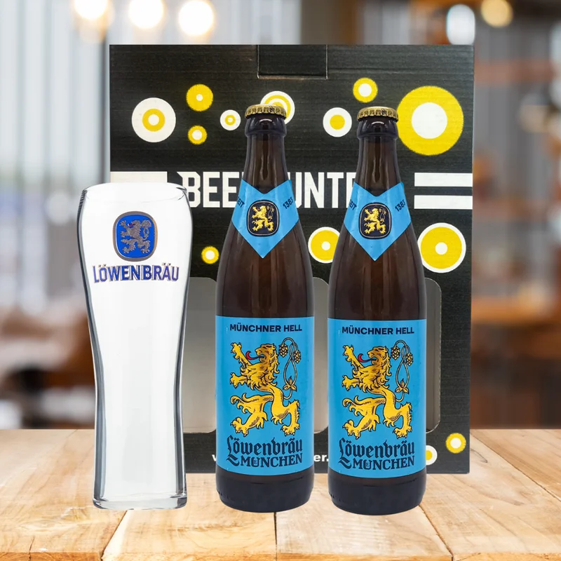 Lowenbrau Helles German Lager Gift Set with Official Lowenbrau Glass (2 Pack) – Bild 2