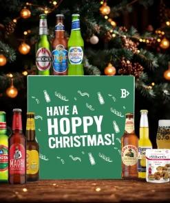 Lager Beer Hoppy Christmas Gift Box with Glass – (8 Pack)