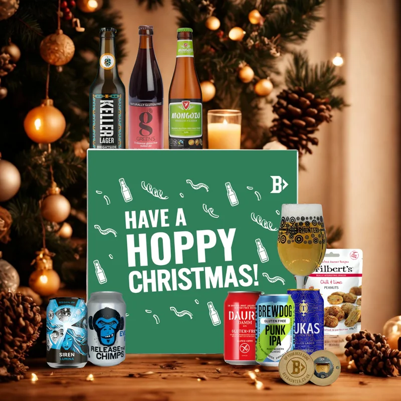 Gluten Free Beer Hoppy Christmas Gift Box with Glass – (8 Pack)