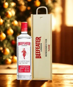 Personalised Beefeater London Dry Gin Gift Set in Wooden Box – 70cl