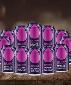 Big Drop Galactic Stout Non – Alcoholic 330ml Cans – 0.5% ABV (12 Pack)