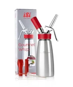Espuma – Sprayer, Gourmet Whip Plus, komplett, Edelstahl matt, 500 ml, rot, 1 St