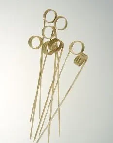 Bambus-Spieße, mit Loop (Ringende), 12cm, 100 St