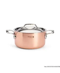 deBUYER „Prima Matera“ Induktions Bratentopf & Deckel, Kupfer-Edelstahl, ø 24cm, 1 St