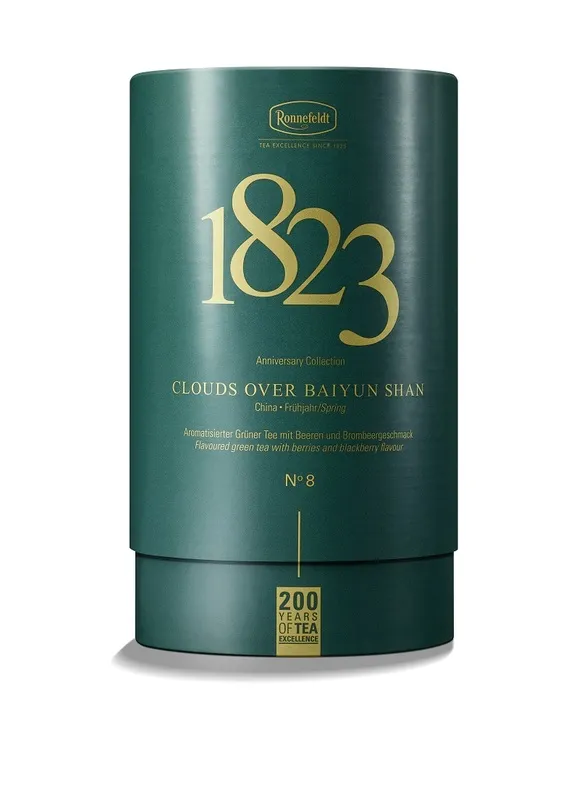 Ronnefeldt – Clouds over Baiyun Shan – Aromatisierter Grüner Tee mit Beeren und Brombeergeschmack – 100g – 1823 Anniversary Collection – Limited Edition