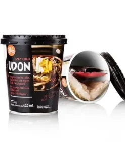 Instant Udon Cup Nudeln, Spicy Chili (scharf), Südkorea, Allgroo, 173 g