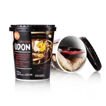 Instant Udon Cup Nudeln, Spicy Chili (scharf), Südkorea, Allgroo, 173 g – Bild 2