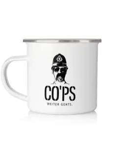 Cops Metallbecher Knast Tasse mit Logo, 1 St