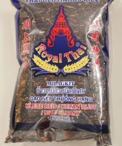 3er Pack ROYAL THAI Schwarzer Klebreis (3 x 1kg) | Klebe Reis | Klebereis | Glutinous Rice THAILAND