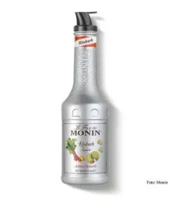 Monin Fruchtpüreemix Rhabarber Flasche mit Ausgießer, 1 l