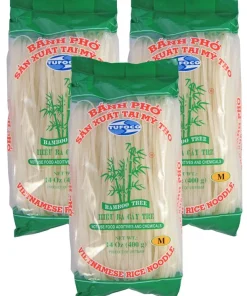 [ 3x 400g ] BAMBOO TREE Vietnam Reisnudeln / 3mm Banh Pho / Bandnudeln / Rice Noodles