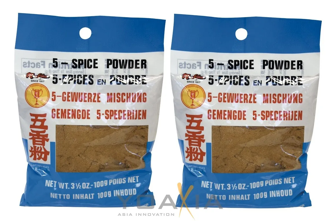 Doppelpack MEE CHUN Fünf-Gewürzpulver (2x 100g) | 5 Gewürze: Anis, Ingwer, Zimt, Fenchel, Pfeffer
