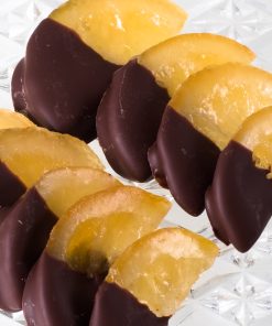 Zitronenscheiben mit Schokolade