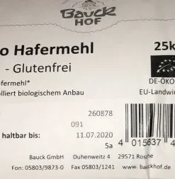 Hafermehl 5 kg BIO Glutenfrei