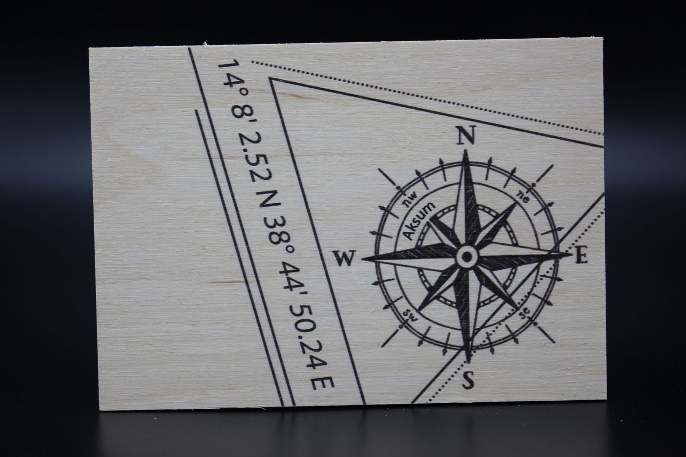 Holzkarte „Aksum“ – Koordinaten