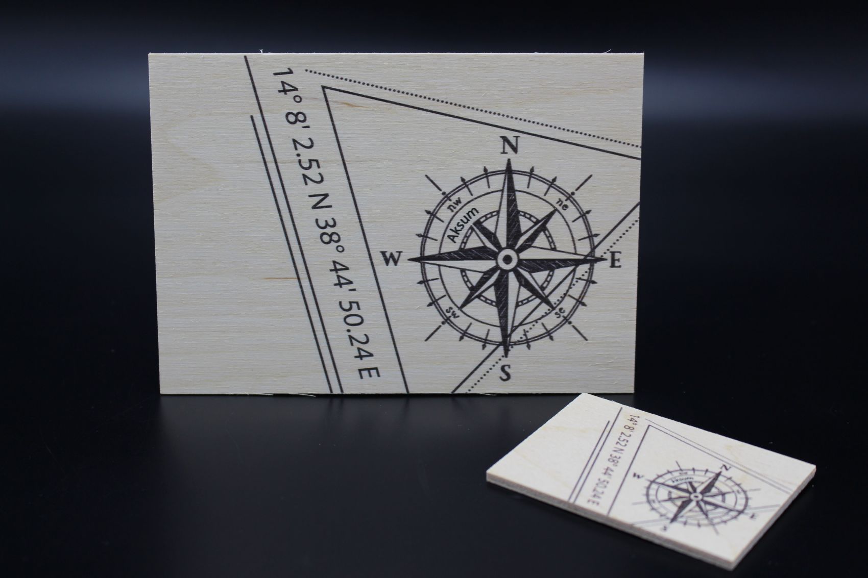 Holzkarte „Aksum“ – Koordinaten – Bild 5