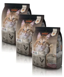 Katzen Trockenfutter – 3x Adult GF Maxi mit Geflügel 300g – Getreidefrei – Leonardo Katzenfutter