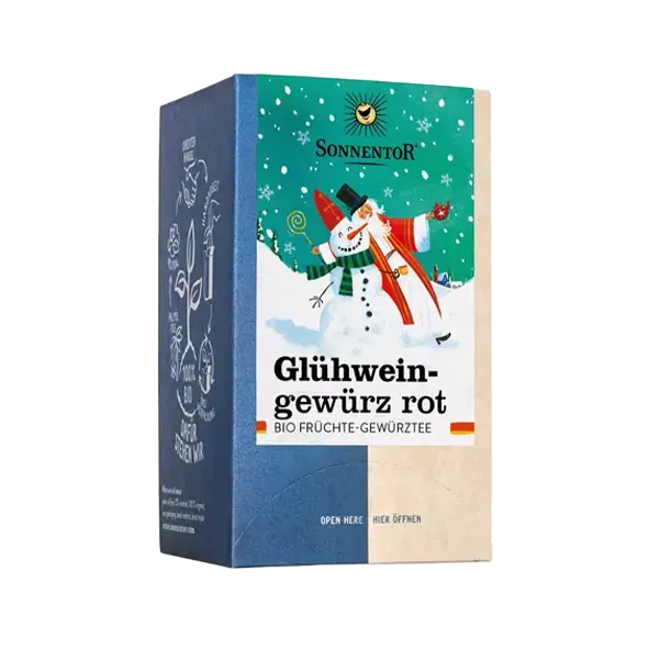 Sonnentor „Glühweingewürz rot“ Bio-Gewürz-Früchtemischung, 18 Teebeutel