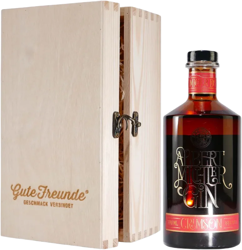 Michlers Crimson Gin with wooden gift box