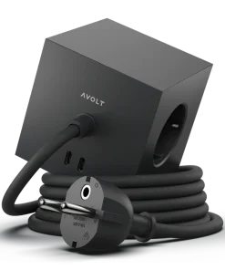 Avolt | Square 1 | Mehrfachsteckdose mit USB-C | Schwarz