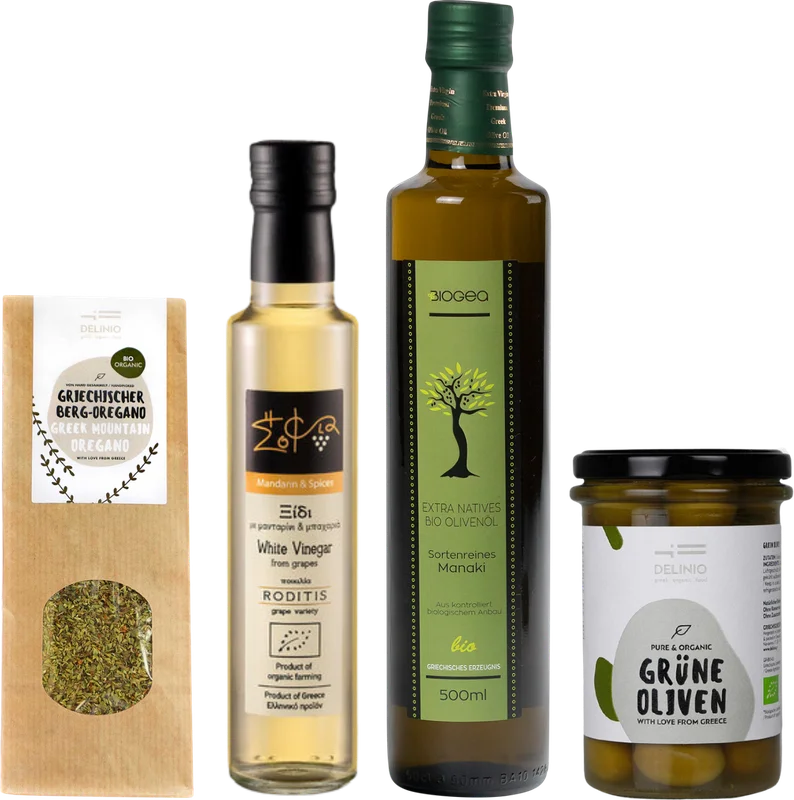 Christmas hamper „Greek salad“ (1x olive oil + 1x mandarin vinegar + 1x green olives + 1x oregano) – Bild 2