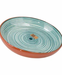 Keramikschale groß | fine stripes teal