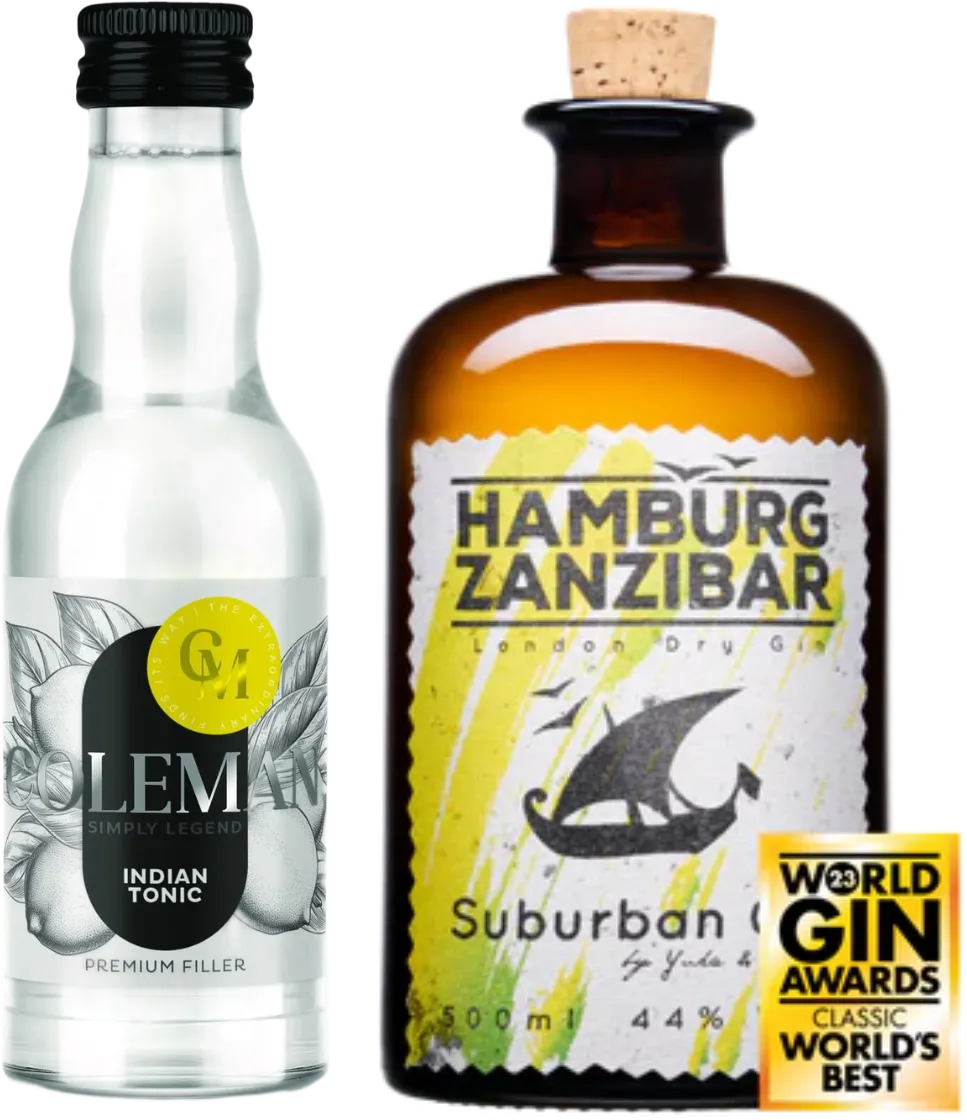 Suburban Gin Bundle (1x London Dry Gin + 1x Coleman Indian Tonic Water + 1x Tumbler Glas) – Bild 2