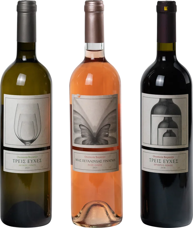 Voyatzi wine box set of 3 (1x red wine + 1x white wine + 1x rosé)