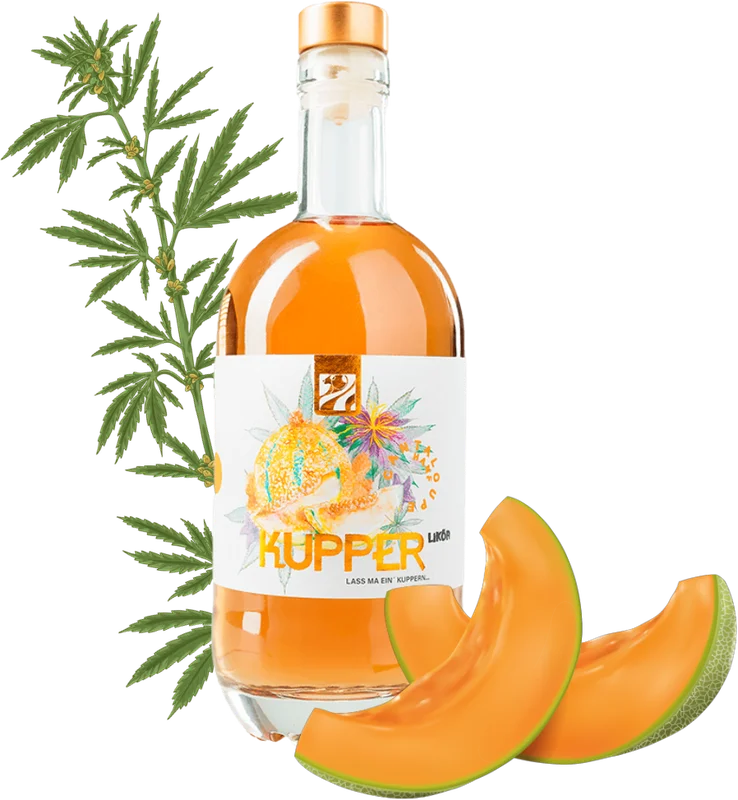 Kupper Cantaloupe Melonenlikör mit Hanf