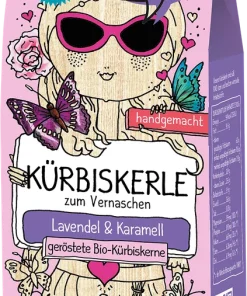 Ravelli’s pumpkin seeds – Lavinia en rose – Organic pumpkin seeds with lavender & caramel