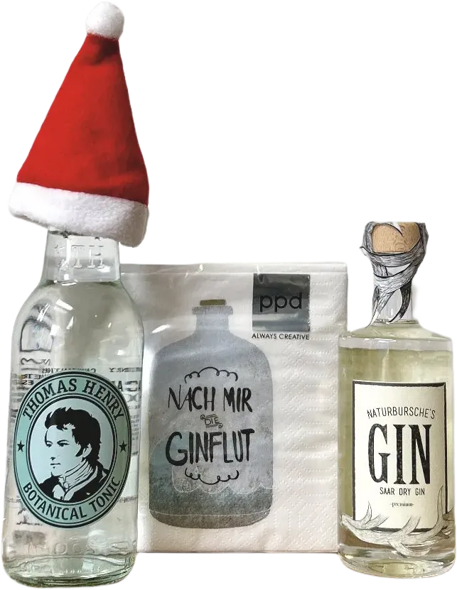 Naturbursche BeGINner Box XMAS Edition (1x Saar Dry Gin + 1x Tonic Water + 1x Weihnachtsservietten)