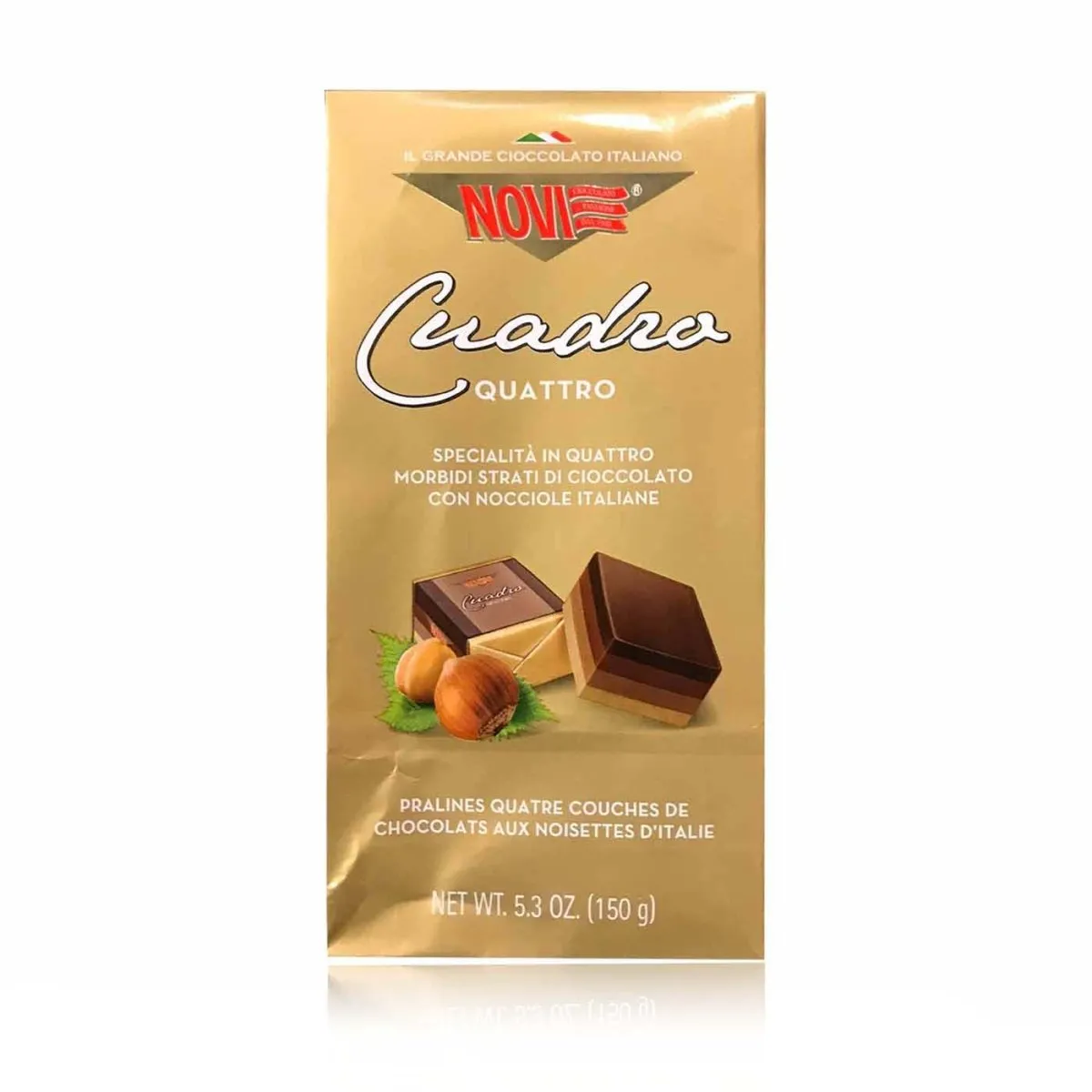 NOVI – Cuadro Quattro – Schokoladen Pralinen mit Haselnüssen – glutenfrei – 0,15kg – Bild 2