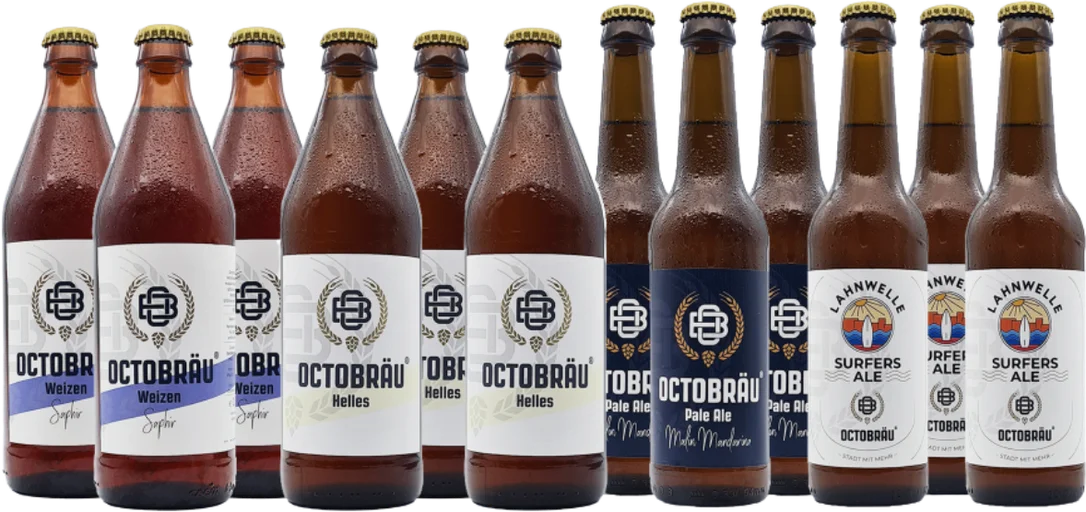 Octobräu TastingBox (3x Helles + 3x Weizen + 3x Pale Ale + 3x Surfers Ale)