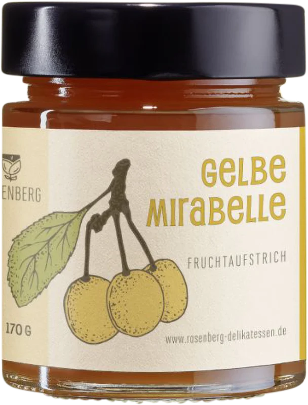 Yellow mirabelle organic fruit spread