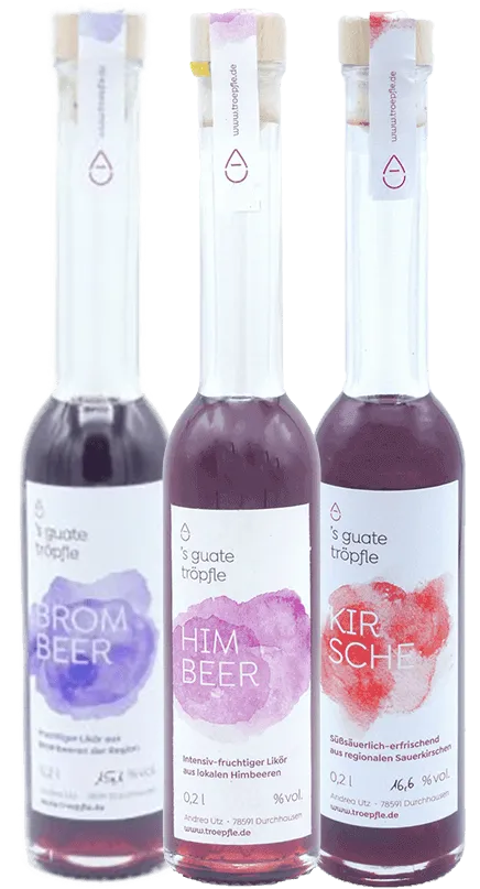 Fruchtliköre Set (Brombeer + Himbeer + Kirsche) – Bild 2