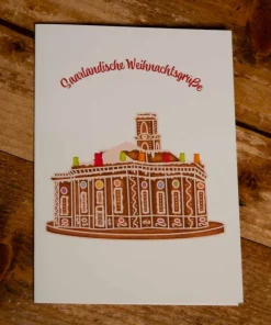 Saarländische Weihnachtsgrüße Karte Ludwigskirche Lebkuchen