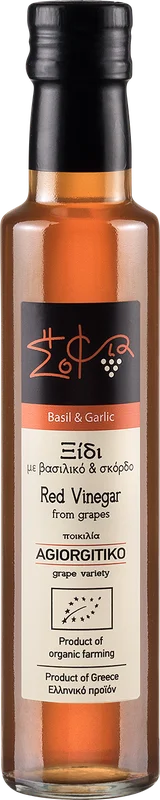 Sofia tis Fisis Basilikum Knoblauch Essig – Roter Bio Traubenessig
