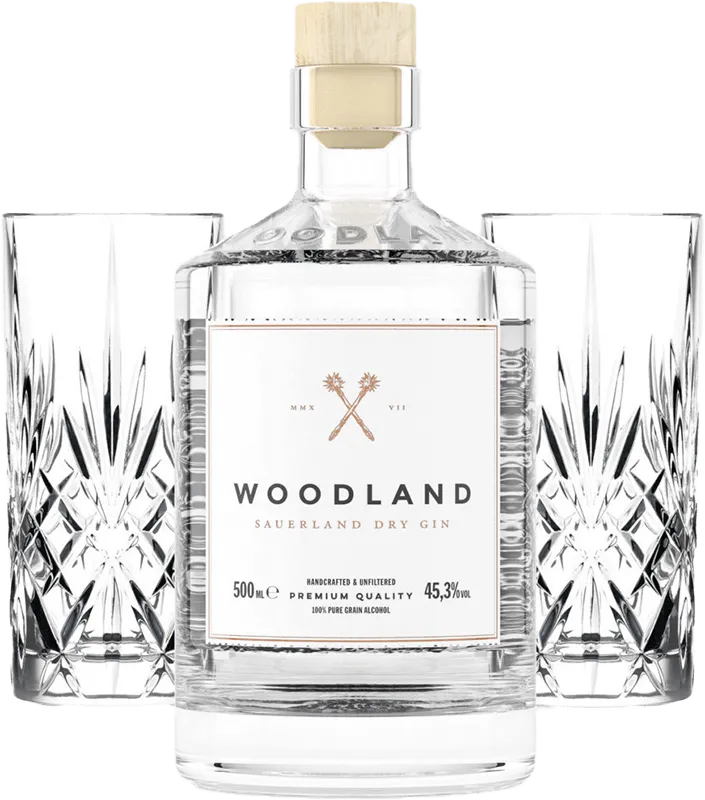 Woodland Dry Gin Bundle (1x Sauerland Dry Gin + 2x Highball Gläser)