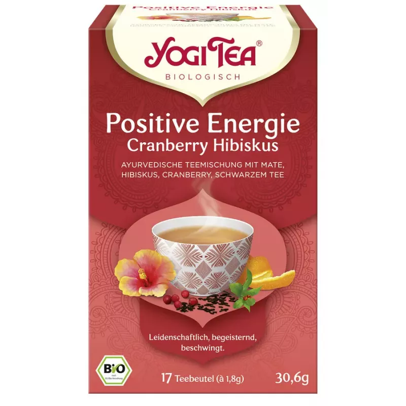 Yogi Tea – Positive Energie, Cranberry Hibiskus – 17 Teebeutel